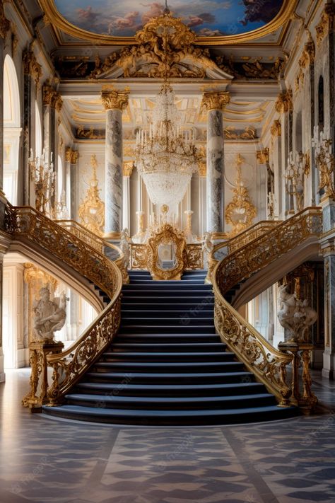 Palace Stage Design, Palace Of Versailles Wedding, Place Of Versailles, French Palace Aesthetic, French Palace Interior, Versailles Palace Aesthetic, Palaces Aesthetic, Baroque Architecture Interior, French Architecture Aesthetic