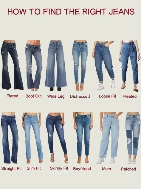 Different Type Of Jeans Women, Different Styles Of Jeans For Women, Different Denim Jeans, Best Jeans Colour For Women, Different Kinds Of Jeans, Different Jeans Name, How Many Jeans Should I Own, Jeans Colours For Women, Types Of Jeans Style