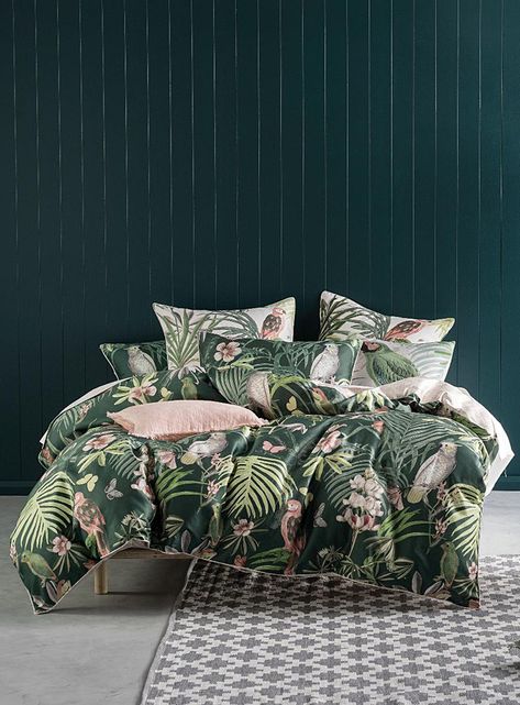 Tropical fresco duvet cover set | Linen House | Shop Duvet Covers online | Simons Jungle Theme Bedroom For Adults, Jungle Theme Bedroom, Jungle Bedding, Jungle Bedroom Theme, Jungle Bedroom, Single Size Bed, Theme Bedroom, Linen Sheet Sets, 50 Style