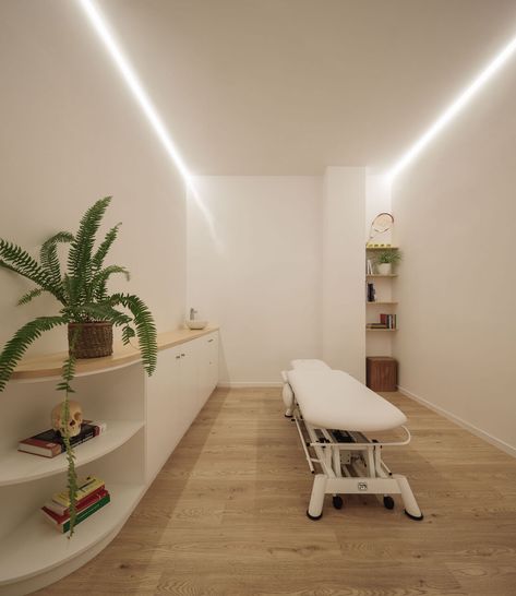 Gallery of Physiotherapy Clinic in Seville | heimat studio | Media - 14 Physiotherapy Aesthetic, Physiotherapy Room, Future Planning, Science Park, Physiotherapy Clinic, Exhibition Building, Clinic Interior Design, Clinic Design, Reception Areas