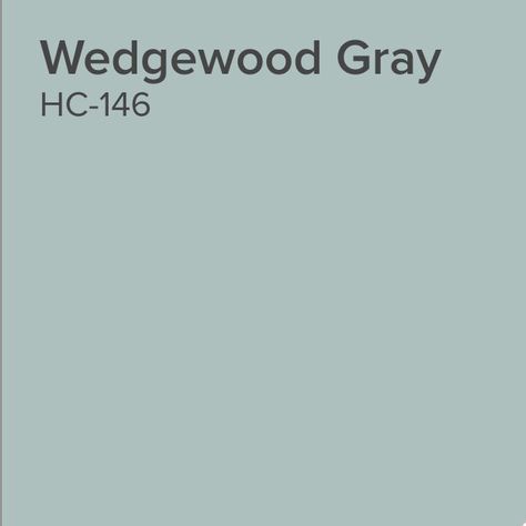 Benajmin Moore Wedgewood Gray.   Wedgewood Gray balances the beautiful fine line of green, blue and gray.  Here are all the shades of Wedgewood Gray to give you a better feel for the color. Light Green Blue Paint, Benjamin Moore Wedgewood Gray, Wedgewood Gray, Best Kitchen Wall Colors, Gray Garage, Light Cabinets, Color Spotlight, Most Popular Paint Colors, Interior Paint Colors Schemes