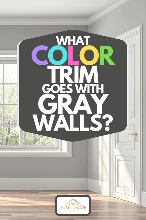 Grey Walls With Dark Trim, Living Room Paint Color Ideas Grey, Accent Wall Gray, Gray Walls Living Room, Gray Living Room Paint Colors, Behr Paint Colors Grey, Grey Walls White Trim, Dark Walls Living Room, Colours That Go With Grey