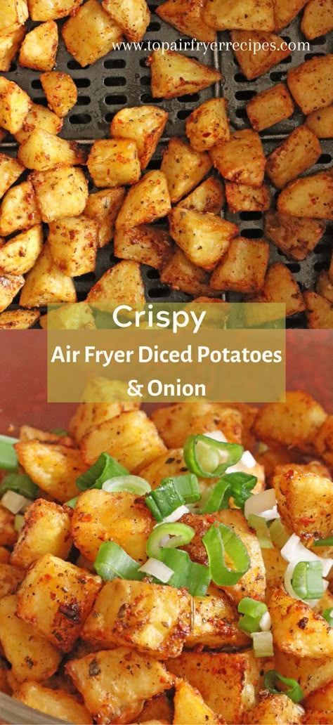 Crispy Air Fryer Diced Potatoes Dices Potatoes In Air Fryer, Ninja Air Fryer Potatoes, Air Fryer Crispy Potatoes Cubes, Crunchy Potatoes In Air Fryer, Chopped Potatoes In Air Fryer, Quick Meals With Potatoes, Diced Air Fryer Potatoes, Air Fry Diced Potatoes, Airfryer Diced Potatoes