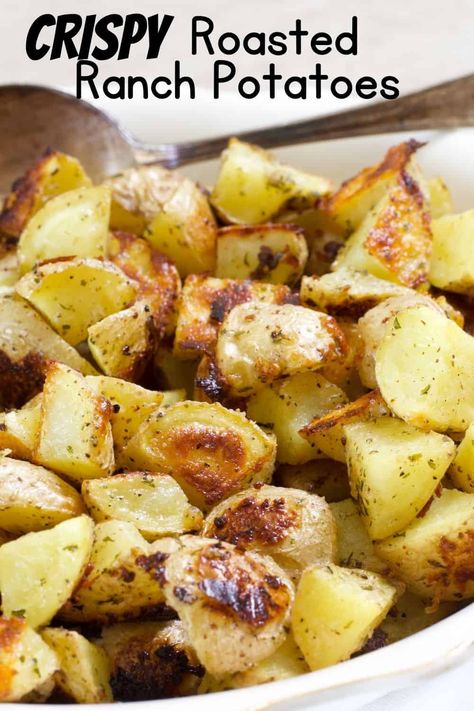 Roasted Red Potatoes Oven Ranch, Ranch Dressing Potatoes Baked, Ranch Dressing Mix Recipe Meals, Recipes That Use Ranch Dressing, Ranch Oven Roasted Potatoes, Ranch Fried Potatoes, Roasted Potatoes With Ranch Seasoning, Ranch Roasted Potatoes Hidden Valley, Oven Ranch Potatoes