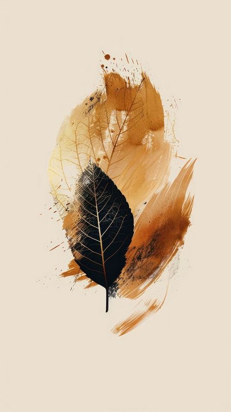 Abstract Autumn Painting, Abstract Leaf Painting, Iphone Background Autumn, Autumn Abstract, Wallpaper Leaf, Fall Backgrounds Iphone, Minimal Paint, Artistic Illustration, Fall Background