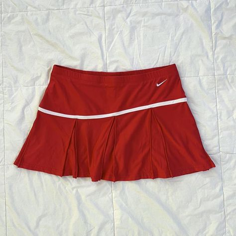 Red Nike team club dry fit tennis skort... - Depop Sport Skort Outfit, Red Tennis Skirt Outfit, Cute Tennis Outfits, Red Tennis Skirt, Cute Tennis Outfit, Mode Tennis, Tennis Fits, Nike Skort, Nike Skirt