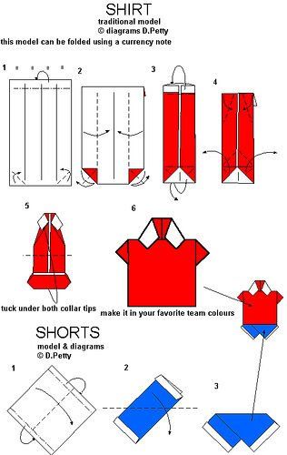 postal Clothes Origami, Origami Clothes, How To Origami, Origami Shirt, Origami Templates, Money Shirt, Origami Paper Folding, Origami Dress, Paper Clothes