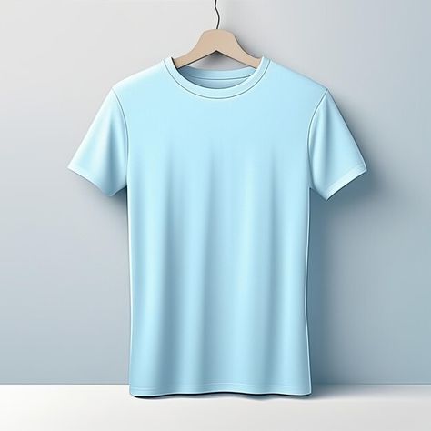 Sky Blue Tshirt, Clothing Mockup, Blue Tshirt, Premium Photo, Sky Blue, Blue Sky, Mockup, Stock Photos, T Shirt