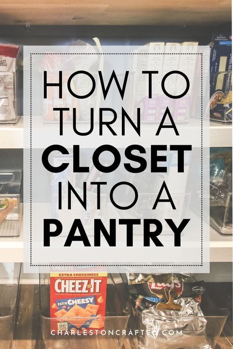 Small Coat Closet Turned Pantry, Turning A Closet Into A Pantry Ideas, Pantry Closet Wooden Shelves, Closet Style Pantry, Turn Closer Into Pantry, How To Make A Closet Into A Pantry, How To Turn A Coat Closet Into A Pantry, Diy Pantry Closet How To Build, Diy Closet Pantry Remodel