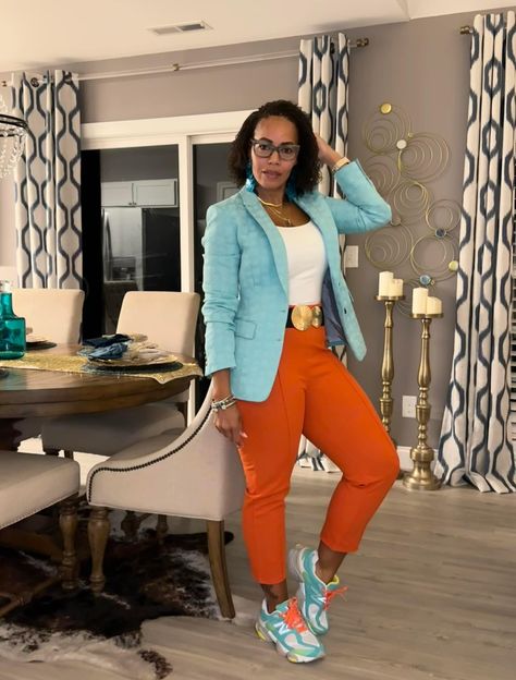 Teacher Work Day Outfit, Colorful Work Outfits Office Attire, Ladies Closet, Teacher Aide, Outfits Juvenil, Cute Professional Outfits, Casual Work Attire, Blazer Outfits For Women, Cute Work Outfits