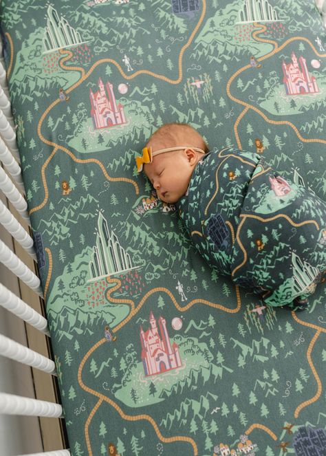 CRIB SHEETS – Little Crowns & Capes Storybook Nursery, Wizard Of Oz Dorothy, Hippie Baby, Crib Toddler Bed, Baby Room Inspiration, Dream Baby, Cotton Drawstring Bags, Emerald City, Fitted Sheets