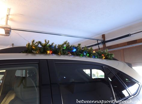 Decorate Car for Christmas with Garland and Lights Surviving Winter, Christmas Car Decorations, Survival List, Christmas Outdoors, Cider Bar, Decorate Car, Winter Survival, Car Antenna, Christmas Window Decorations