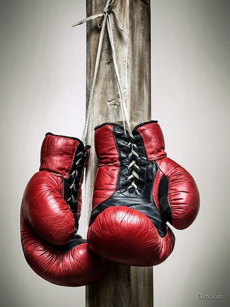 "Red, vintage boxing gloves" Poster by DimDom | Redbubble Boxing Gloves Art, Boxing Tattoos, Red Boxing Gloves, Vintage Boxing, Boxing Images, Boxe Thai, Boxing Posters, Boxing Gym, Boxing Training