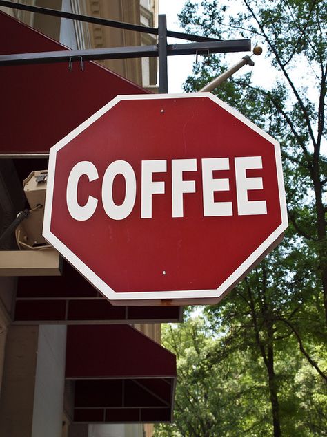 I know a few people whole would put this right in their kitchen. Kaffe Humor, Coffee Talk, Coffee Obsession, 카페 인테리어 디자인, Stop Sign, Coffee Cafe, Coffee Love, Coffee Quotes, Coffee Humor