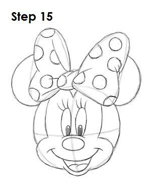 Draw Minnie Mouse Step 15: Draw Minnie Mouse, Croquis Disney, Fargelegging For Barn, Minnie Mouse Drawing, Easy Disney Drawings, Mouse Art, Disney Drawings Sketches, Mouse Drawing, Mouse Crafts