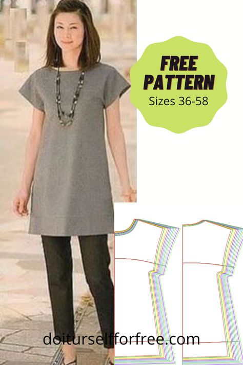 Explore a wide range of free sewing patterns and fashion embroidery and diy magazines at doiturselfforfree.com.Create amazing things for children and babies, men and women, and even home ware for free.All the free patterns are available in PDF format. Free Culottes Sewing Pattern, Sewing Patterns Sew Over It, Sewing Tunics For Women, Japanese Sewing Patterns Free Tunics, Free Tunic Patterns For Women, Pdf Patterns Sewing Free, Diy Clothes Patterns Free, Plus Size Patterns For Women Free, Dress Sewing Patterns Free Women