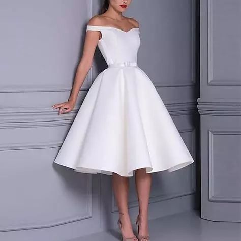 27 Adorable Minimalist Wedding Dresses Short for Modern Brides Day After Wedding Outfit, After Wedding Outfit, Day After Wedding, Ceremony Outfit, Wedding Dresses Short, Short Wedding Dresses, Minimalist Wedding Dresses, The Modern Bride, Off Shoulder Fashion