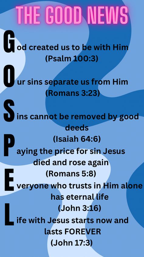 Gospel Verses Scriptures, Bible Verse About Sharing The Gospel, How To Share The Gospel With Friends, Bible Verses To Share The Gospel, Short Biblical Quotes Inspirational, Ways To Share The Gospel, The Good News Of The Gospel, How To Spread The Gospel At School, Gospel Acronym