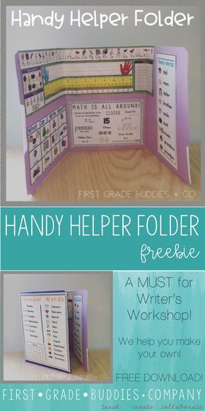 The Handy Helper Folder is a very useful tool in our classrooms for independent work times. It's one of our most favorite classroom items! Click through to see how these could work with your Kindergarten, 1st, 2nd, or 3rd grade classroom OR homeschool students. You get a FREE download for months, days, calendar words, and more! Great for privacy folders or as a quick reference tool. {freebie, first, second, third graders, Kinder, Kindy, Year 1, 2, 3} First Grade Writing Folder, First Grade Classroom Walls, Writing Office First Grade, Writing Office Folders 3rd Grade, 1st Grade Calendar Wall, First Grade Calendar Wall, Kindergarten Writing Folder, Helper Of The Day Classroom, Classroom 1st Grade