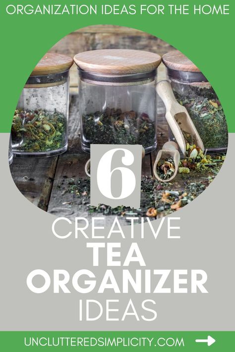 Want to be inspired with some organization ideas for your home? Check out these creative tea organizer ideas! Herbal Tea Display Ideas, Loose Leaf Tea Storage Organizing, Diy Tea Organizer Ideas, Tea Area Ideas, How To Store Tea Bags Ideas, Loose Leaf Tea Organization, Tea Organizer Ideas, Loose Tea Organization, Tea Display Ideas