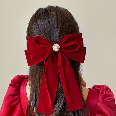 Faster shipping. Better service Fancy Bows, Large Hair Bows, Pearl Hair Pins, Bow Hair Accessories, Velvet Hair, Hair Clips Girls, Big Bow, Velvet Bow, Bow Hair