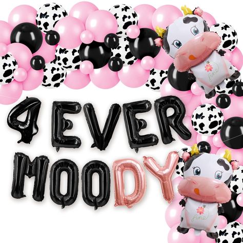 PRICES MAY VARY. Adorable Theme: Add a delightful touch to your little girl's 4th birthday celebration with our charming "4 ever moody" balloons banner, designed to enchant and delight. Premium Quality: Crafted with care, our 4th birthday decorations girl are made from high-quality materials, ensuring durability and reliability throughout the festivities. Perfect for Princesses: Transform your girl’s 4 year old party space into a whimsical wonderland with our fourth birthday decorations girl, id Four Year Old Birthday, Girl Birthday Decorations, Fourth Birthday, 4th Birthday, Birthday Decorations, Year Old, Balloons