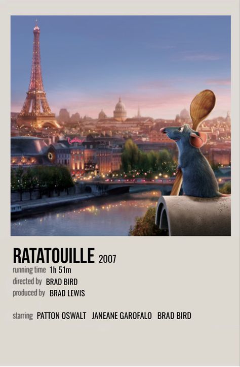 minimal polaroid movie poster for ratatouille Ratatouille Minimalist Poster, Ratatouille Polaroid Poster, Ratatoullie Poster, Ratatouille Poster Vintage, Movie Poster For Room, Film And Series Poster, Ratoutile Movie, Poster Polaroid Movie, Poster Prints Films