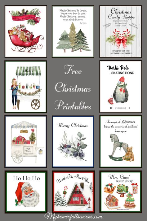 5x7 Christmas Printables Free, Free Xmas Printables, Christmas Frames Printable, Crockpot Cookies, Free Vintage Christmas Printables, Printable Christmas Pictures, Christmas Clip Art Free, Free Christmas Clip Art, Christmas Prints Free