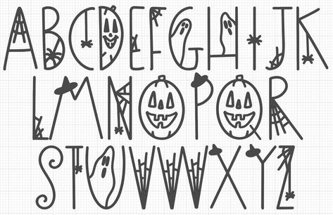 Spooky Writing Font, Easy Fonts Alphabet, Halloween Font Alphabet, Spooky Fonts Alphabet, Halloween Hand Lettering, Spooky Fonts Alphabet Halloween, Spooky Alphabet, Spooky Lettering, Spooky Doodles