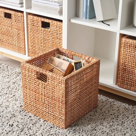 HADERITTAN Basket, 11 ¾x11 ¾x11 ¾" - IKEA Ikea Storage Bins, Cube Storage Baskets, Ikea Finds, Baskets For Shelves, Basket And Crate, Ideas Para Organizar, Ikea Storage, George Nelson, Wicker Basket