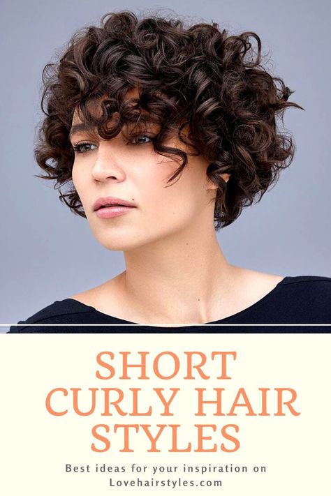 Short Curly Bob Haircuts With Layers, Short Curly Hair 2023 Trends, Short Hairstyles For Women Over 50 Curly, Short Curly Haircut For Round Faces, Medium Hair Styles For Curly Hair, Women’s Curly Hair Styles, Trendy Short Curly Hairstyles, Short Curly Haircuts Over 50, Short Hair Styles For Thick Curly Hair