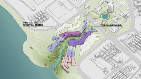 Gallery of Büro Ole Scheeren Wins Competition to Design a Winemakers Campus and Tourism Complex in Yibin, China - 8 Ole Scheeren, Education Design Interior, Architectural Graphics, Concept Draw, Wooden Facade, Wooden Posts, Buddha Sculpture, Architecture Drawing Art, Song Dynasty