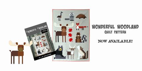 Offering modern and quirky quilt patterns, booklets and instant digital downloads. Moose Quilt, Woodland Baby Quilt, Wildlife Quilts, Fox Quilt, Woodland Quilt, Quilt Sewing Patterns, Bear Quilts, Dog Quilts, Kids Sewing