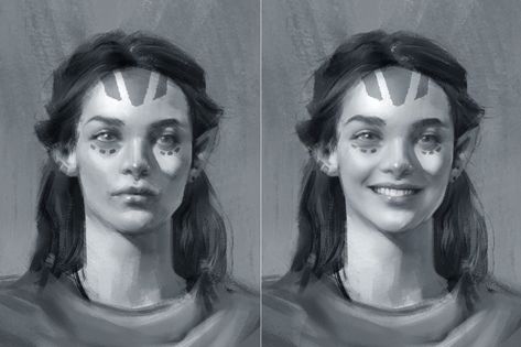 ArtStation - Fun, SlothBeing Value Painting, Face App, Simpsons Drawings, Sketching Tips, Gray Scale, Art Portraits, Illustration Character Design, Digital Portrait, Art Reference Poses