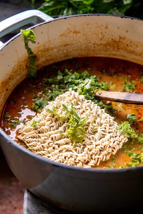 30 Minute Crispy Thai Peanut Chicken Ramen | halfbakedharvest.com 30 Minute Crispy Thai Peanut Chicken Ramen, Thai Dinner Ideas, Spicy Peanut Ramen, Thai Peanut Chicken Ramen, Peanut Chicken Ramen, Honey Mustard Salmon, Thai Peanut Chicken, Mustard Salmon, Cilantro Chicken