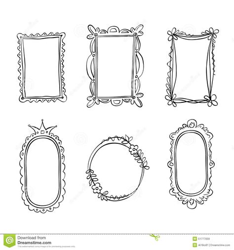 Mirror Doodles Ideas, Mirror Doodle, Mirror Sketch, Journal Reflection, Picture Frame Drawing, Mirror Drawings, Black Borders, Drawing Furniture, Framed Tattoo