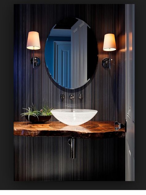 Flamingo Cocktail, Toilette Design, Tropical Bathroom, Modern Sink, Powder Room Design, Bad Inspiration, Unique Bathroom, A Mirror, Live Edge