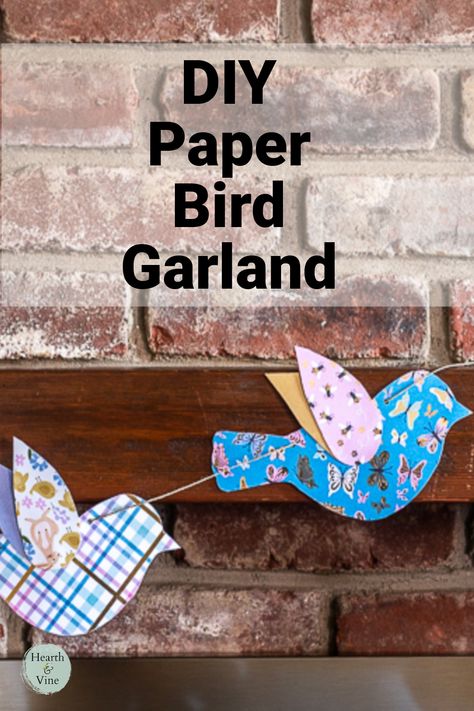 Diy Paper Garland, Bird Garland, Bird Study, Birthday Boards, Diy Flower Boxes, Spring Mantel, Bird Template, Paper Bird, Bird Party