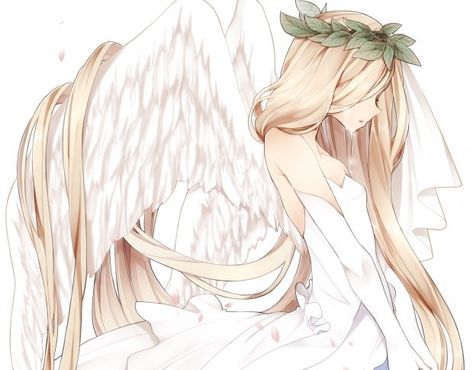 Anime Angel Wings, Angel Wings Hd, Angel Manga, Art Angel, Desen Anime, Long Blonde, Japanese Animation, Angels And Demons, Long Blonde Hair