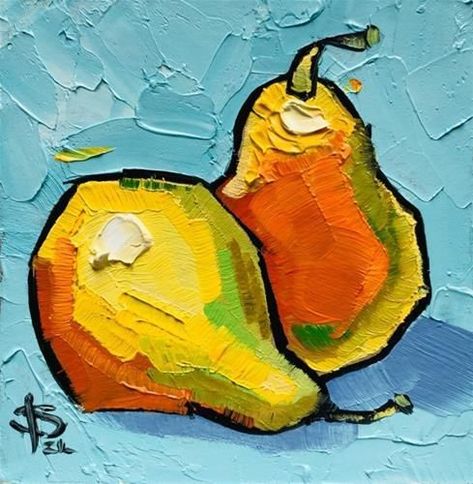 Paintings Wall Decor, Landscapes Beautiful, Nature Paint, Abstract Art Projects, 7th Grade Art, Pear Art, Abstract Techniques, Home Nature, Fruit Wall Art