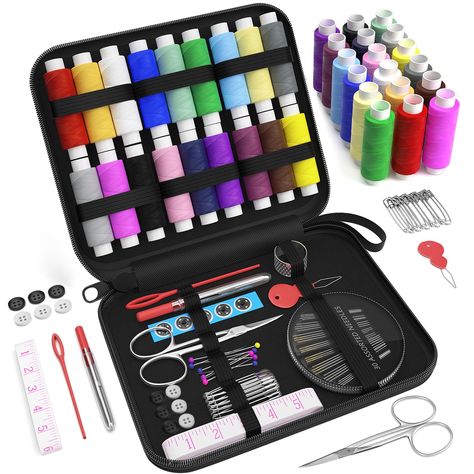 PRICES MAY VARY. 𝑴𝒆𝒆𝒕 𝒀𝒐𝒖𝒓 𝑩𝒂𝒔𝒊𝒄 𝑺𝒆𝒘𝒊𝒏𝒈 𝑵𝒆𝒆𝒅𝒔: This sewing kit includes all the necessary tools for basic sewing - thread, needles, scissors, buttons, thimbles, measuring tape, threader, seam ripper, safety pins, and other sewing accessories - all neatly packaged and ready for use 𝑺𝒊𝒎𝒑𝒍𝒆 𝑺𝒆𝒘𝒊𝒏𝒈 𝑺𝒕𝒂𝒓𝒕𝒆𝒓 𝑲𝒊𝒕: Whether you're a beginner or a professional tailor, you can easily use this kit. With this sewing tool kit, you don't have to go to a tailor for Sewing Kit Gift, Portable Sewing Kit, Sewing Kit Box, Mini Sewing Kit, Travel Sewing Kit, Travel Sewing, Thread Needle, Sewing Supplies Storage, Gifts For Grandma