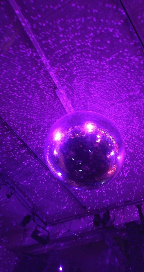 Purple Disco Ball, Ball Dancing, Purple Disco, Disco Ball Light, Thirteenth Birthday, Disco Theme, 21st Party, Purple Vibe, Dream Aesthetic