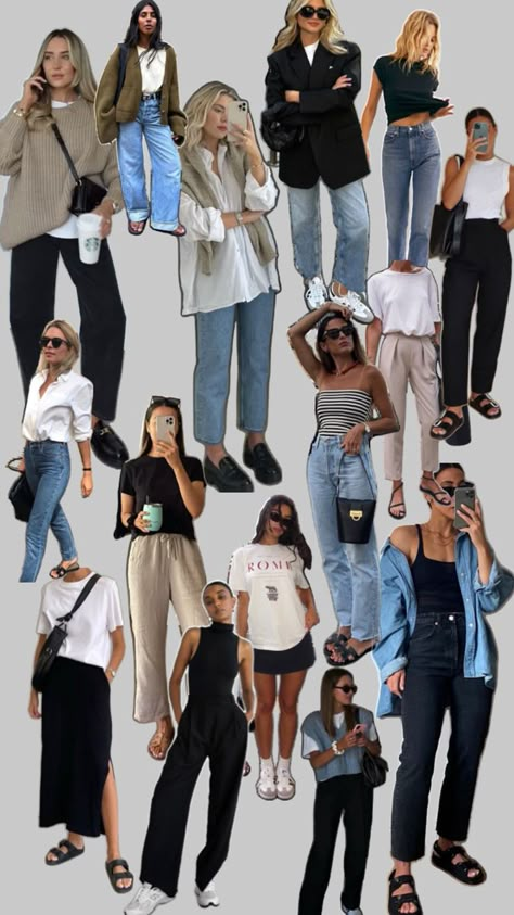 Simple Elegant Everyday Outfits, Urban Feminine Style, French Fashion Spring 2024, Rome Study Abroad Outfits, Collage Outfits Casual Summer, Miami Airport Outfit Travel Style, Spring Outfits 2024 Nyc, Cute Movie Outfits, Outfit Mood Board Aesthetic