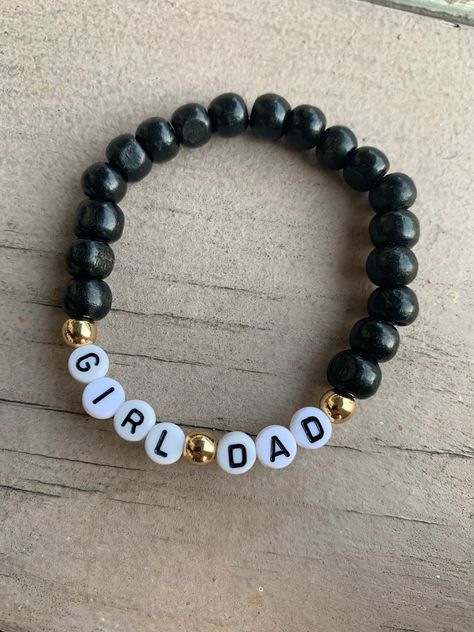 Dad Bracelet Ideas, Letter Bead Bracelet, Dad Bracelet, Stackable Beaded Bracelets, Bracelet For Him, Letter Bead Bracelets, Black Owned Business, Holiday Bracelets, Dad Jewelry