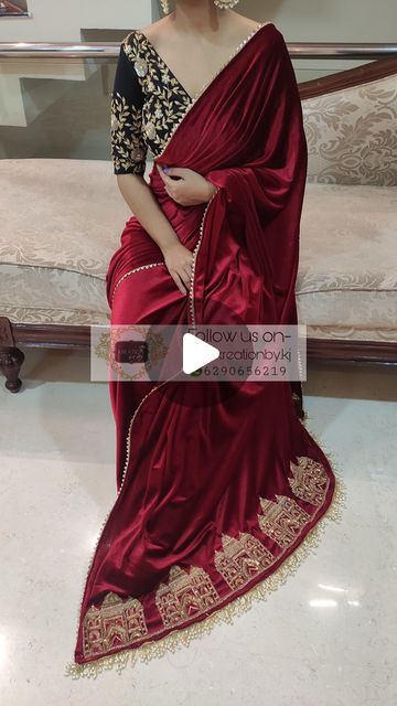 Kreation by KJ ®™ on Instagram: "Shop from www.kreationbykj.in

Search using product name: 
Maroon Velvet Taj Mahal Saree

WhatsApp +91-6290656219

#tissuesaree #mulmulsaree #kreationbykj
#instagramgrowth #makeinindia" Tissue Saree, Instagram Growth, Product Name, Instagram Shop, Taj Mahal, Saree, Velvet, India, On Instagram