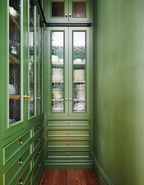 Colorful Pantry, China Pantry, Dish Pantry, Old World Kitchen, Conservatory Kitchen, Old World Kitchens, Side Entrance, Homes Inside, Green Hallway