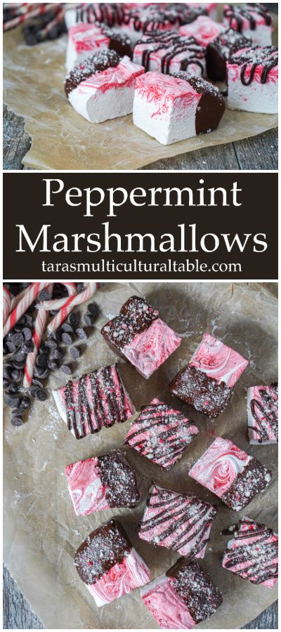 Homemade Marshmallows Peppermint, Christmas Marshmallow Recipe, Peppermint Marshmallow Recipe, Piped Marshmallow Recipe, Homemade Candy Canes Recipe, Homade Marshmallows, Peppermint Deserts, Gourmet Marshmallows Recipe, Homemade Marshmallows Easy