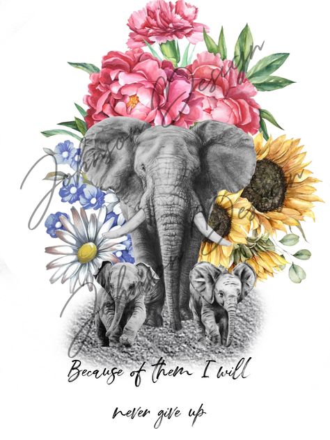 Elephant digital download sublimation image Nice Back Tattoos For Women, Elephant Tattoos Color, Elegant Elephant Tattoos, Elephant Sleeve Tattoos For Women, Elephant Tattoo Design For Women, Elephant With Wings, Elephant Family Tattoo, Thigh Piece Tattoos, Memorial Tattoo Designs