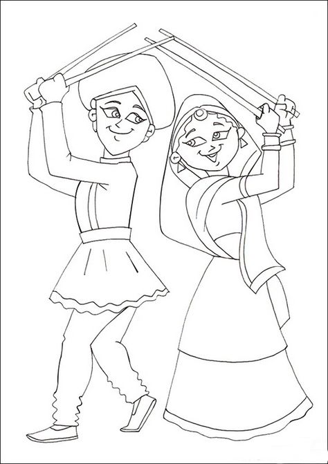 Navratri _Coloring_ Pages__16 Navratri Drawing For Kids, Navratri Drawing, Drawing For Kids Easy, Christmas Crafts Sewing, Good Over Evil, Dancing Drawings, Drawing Ideas Easy, Navratri Images, Color Worksheets