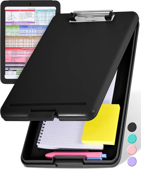 - Medical Clipboard Nursing Essentials for Nurses and Nursing Students School Supplies with Quick Access Reference Guide (Black) Clipboard With Storage, Nurse Clipboard, Nursing School Supplies, Nursing Essentials, Clipboard Storage, Nursing Accessories, Cool School Supplies, Nursing Student, Resource Library